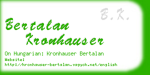 bertalan kronhauser business card